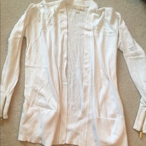 Michael Kris white cardigan sweater
